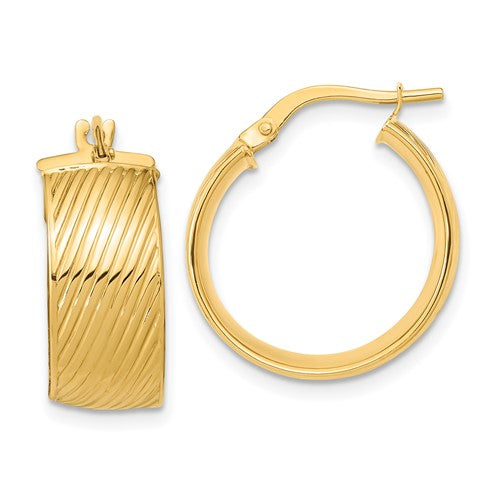 14k-8mm-polished-textured-hinged-hoop-earrings-SolomonJeweler-Wichita-KS-CustomJewelry