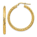 14k-3x32mm-diamond-cut-round-hoop-earrings-SolomonJeweler-Wichita-KS-CustomJewelry