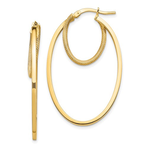 14k-polished-textured-double-oval-hoop-earrings-SolomonJeweler-Wichita-KS-CustomJewelry