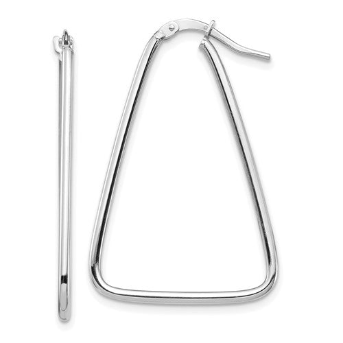 14k-1-5mm-white-gold-polished-triangle-dangle-hoop-earrings-SolomonJeweler-Wichita-KS-CustomJewelry