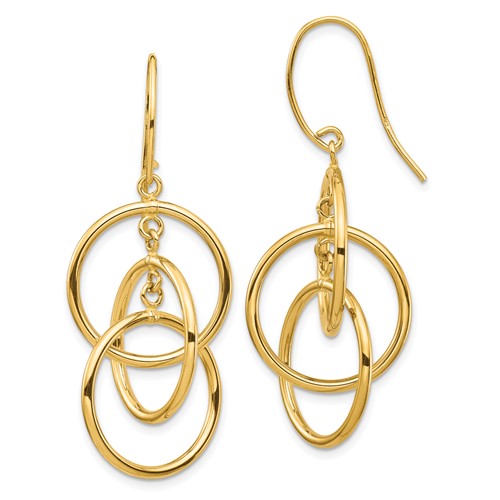 14k-polished-circles-dangle-earrings-SolomonJeweler-Wichita-KS-CustomJewelry
