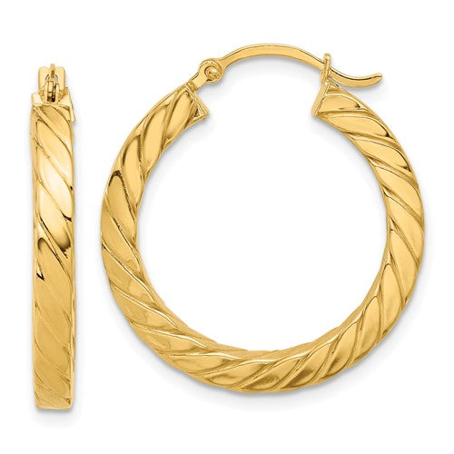 14k-polished-twisted-3mm-square-tube-hoop-earrings-SolomonJeweler-Wichita-KS-CustomJewelry