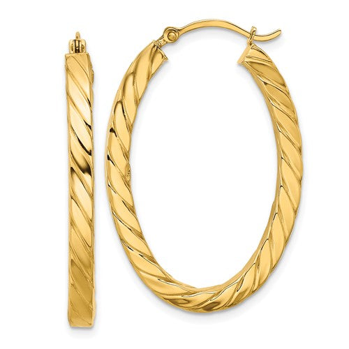 14k-polished-twisted-3mm-square-tube-oval-hoop-earrings-SolomonJeweler-Wichita-KS-CustomJewelry