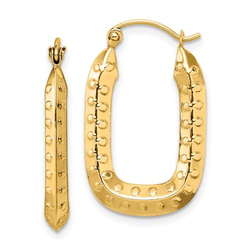 14k-polished-textured-rectangle-hoop-earrings-SolomonJeweler-Wichita-KS-CustomJewelry