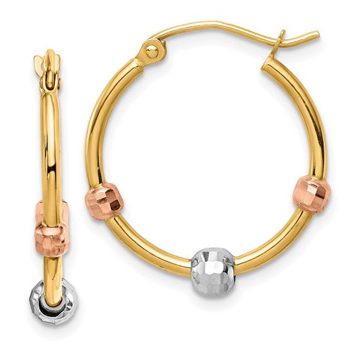 14k-polished-with-d-c-beads-tri-color-hoop-earrings-SolomonJeweler-Wichita-KS-CustomJewelry