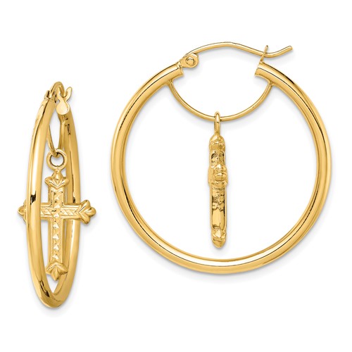 14k-with-d-c-cross-dangle-hoop-earrings-SolomonJeweler-Wichita-KS-CustomJewelry