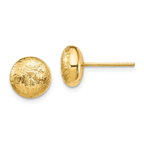 14k-scratch-finish-hollow-post-earrings-SolomonJeweler-Wichita-KS-CustomJewelry