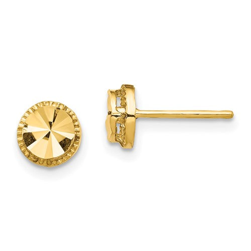 14k-diamond-cut-round-post-earrings-SolomonJeweler-Wichita-KS-CustomJewelry