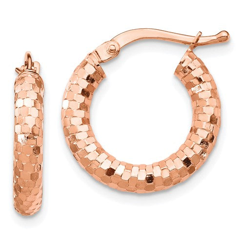 14k-rose-gold-3x17mm-diamond-cut-hoop-earrings-SolomonJeweler-Wichita-KS-CustomJewelry