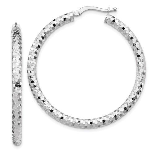 14k-white-gold-3x38mm-diamond-cut-hoop-earrings-SolomonJeweler-Wichita-KS-CustomJewelry
