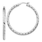 14k-white-gold-3x44mm-diamond-cut-hoop-earrings-SolomonJeweler-Wichita-KS-CustomJewelry