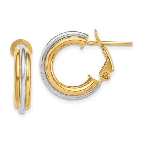 14k-two-tone-17mm-polished-omega-back-hoop-earrings-SolomonJeweler-Wichita-KS-CustomJewelry