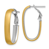 14k-with-white-rhodium-polished-and-satin-oval-omega-back-hoop-earrings-SolomonJeweler-Wichita-KS-CustomJewelry