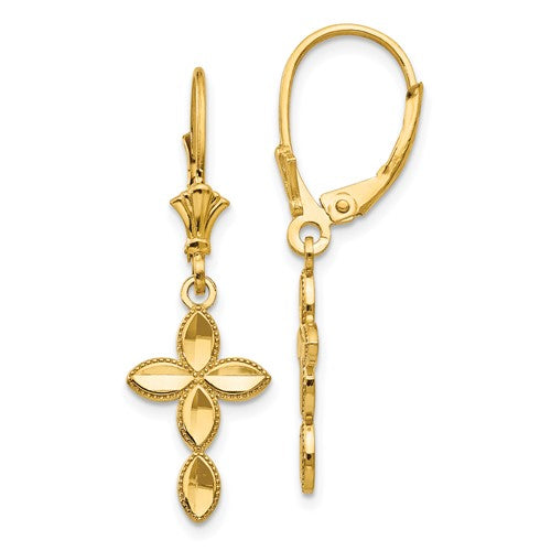 14k-d-c-cross-leverback-earrings-SolomonJeweler-Wichita-KS-CustomJewelry