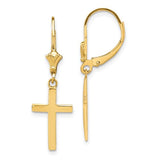 14k-polished-cross-leverback-earrings-SolomonJeweler-Wichita-KS-CustomJewelry