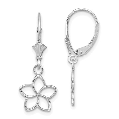 14k-white-gold-polished-cut-out-flower-leverback-earrings-SolomonJeweler-Wichita-KS-CustomJewelry