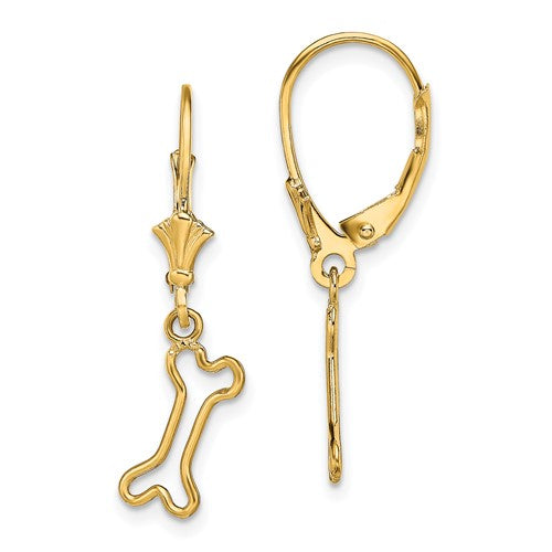 14k-mini-dog-bone-leverback-earrings-SolomonJeweler-Wichita-KS-CustomJewelry