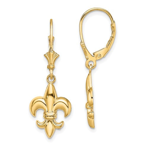 14k-small-fleur-de-lis-leverback-earrings-SolomonJeweler-Wichita-KS-CustomJewelry