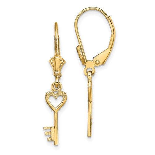 14k-polished-heart-key-leverback-earrings-SolomonJeweler-Wichita-KS-CustomJewelry