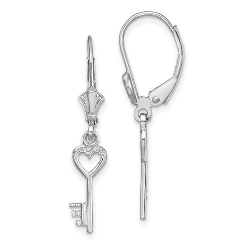 14k-white-gold-polished-heart-key-leverback-earrings-SolomonJeweler-Wichita-KS-CustomJewelry