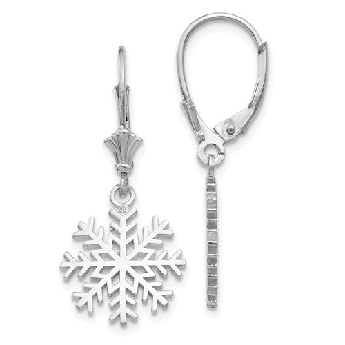 14k-white-gold-snowflake-leverback-earrings-SolomonJeweler-Wichita-KS-CustomJewelry