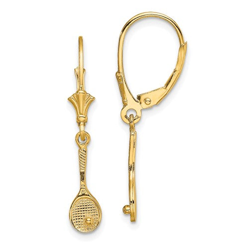 14k-polished-tennis-racquet-w-ball-leverback-earrings-SolomonJeweler-Wichita-KS-CustomJewelry