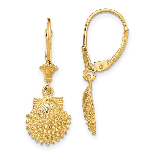 14k-2-d-beaded-scallop-shell-leverback-earrings-SolomonJeweler-Wichita-KS-CustomJewelry