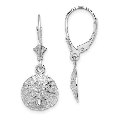 14k-white-gold-polished-sand-dollar-leverback-earrings-SolomonJeweler-Wichita-KS-CustomJewelry
