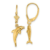 14k-3-d-dolphin-jumping-leverback-earrings-SolomonJeweler-Wichita-KS-CustomJewelry