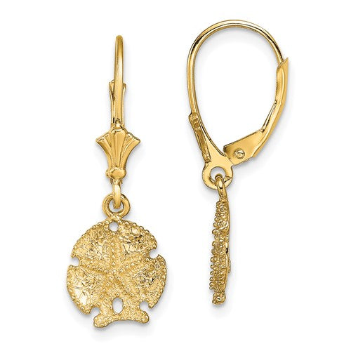 14k-sand-dollar-w-star-leverback-earrings-SolomonJeweler-Wichita-KS-CustomJewelry