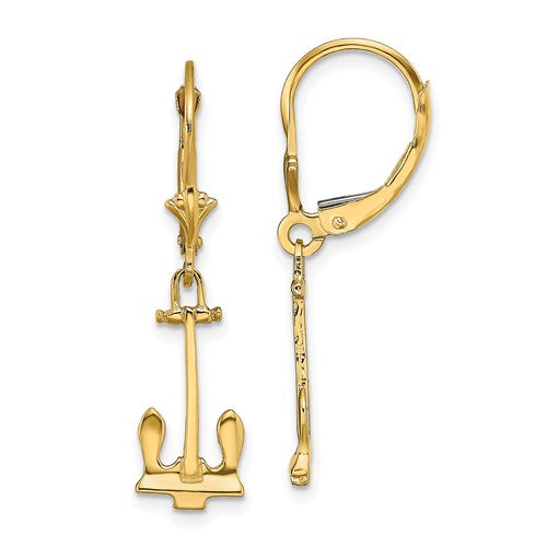 14k-polished-navy-anchor-leverback-earrings-SolomonJeweler-Wichita-KS-CustomJewelry