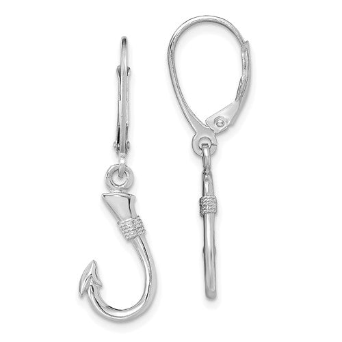 14k-white-gold-3-d-fish-hook-leverback-earrings-SolomonJeweler-Wichita-KS-CustomJewelry