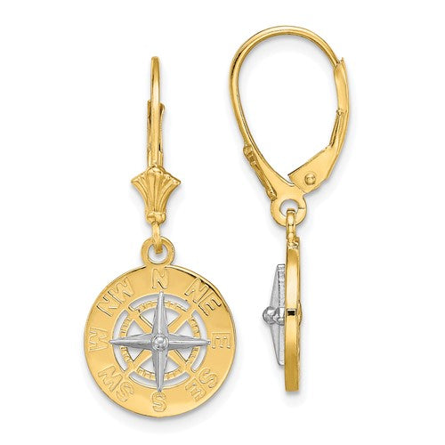 14k-w-rhodium-mini-nautical-compass-leveback-earrings-SolomonJeweler-Wichita-KS-CustomJewelry
