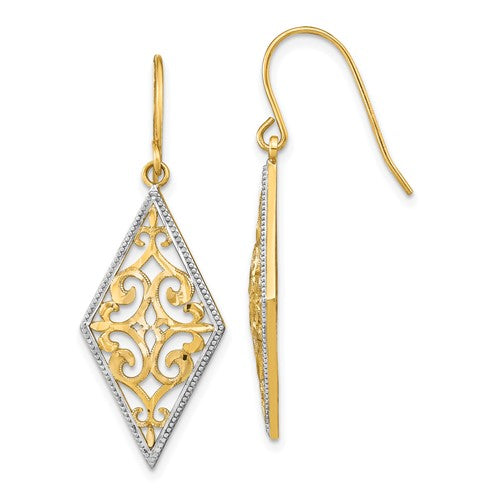 14k-w-rhodium-diamond-shape-filigree-dangle-earrings-SolomonJeweler-Wichita-KS-CustomJewelry