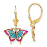 14k-w-blue-and-red-enameled-wings-butterfly-leverback-earrings-SolomonJeweler-Wichita-KS-CustomJewelry