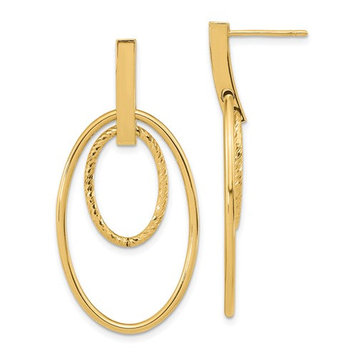 14k-polished-diamond-cut-post-dangle-earrings-SolomonJeweler-Wichita-KS-CustomJewelry