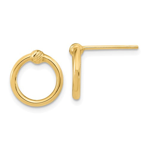 14k-polished-d-c-circle-post-earrings-SolomonJeweler-Wichita-KS-CustomJewelry