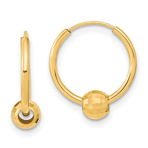 14k-polished-with-diamond-cut-ball-hoop-earrings-SolomonJeweler-Wichita-KS-CustomJewelry