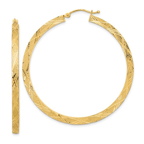 14k-polished-and-textured-hoop-earrings-SolomonJeweler-Wichita-KS-CustomJewelry