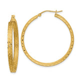 14k-satin-and-diamond-cut-hoop-earrings-SolomonJeweler-Wichita-KS-CustomJewelry
