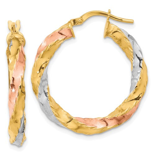14k-with-rose-white-rhodium-polished-twisted-hoop-earrings-SolomonJeweler-Wichita-KS-CustomJewelry