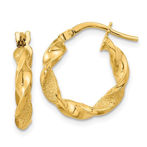 14k-polished-and-textured-twisted-hoop-earrings-SolomonJeweler-Wichita-KS-CustomJewelry