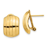 14k-polished-ribbed-omega-back-post-earrings-SolomonJeweler-Wichita-KS-CustomJewelry