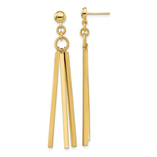 14k-polished-3-bar-post-dangle-earrings-SolomonJeweler-Wichita-KS-CustomJewelry