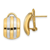 14k-rhodium-ribbed-omega-back-post-earrings-SolomonJeweler-Wichita-KS-CustomJewelry