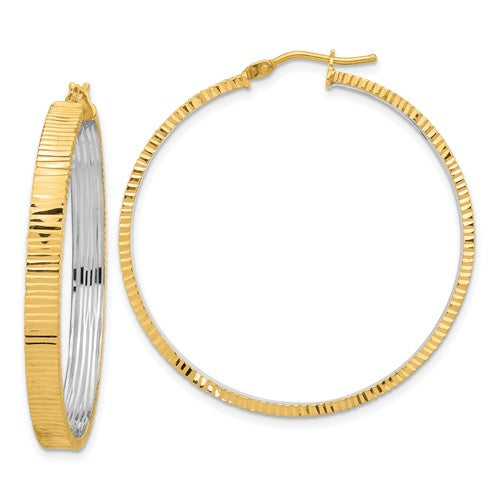 14k-polished-and-rhodium-diamond-cut-circle-hoop-earrings-SolomonJeweler-Wichita-KS-CustomJewelry