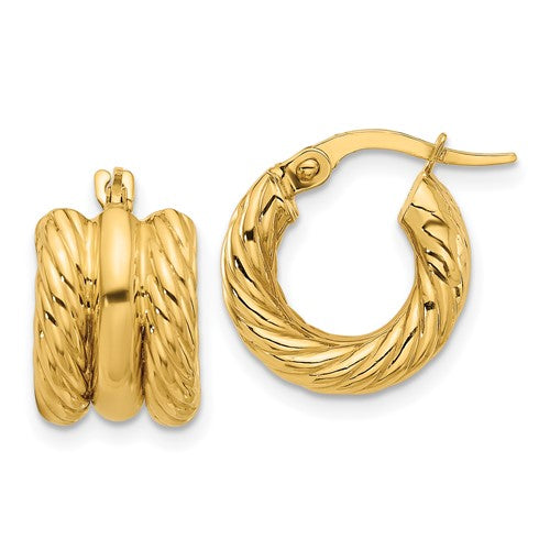 14k-polished-and-twisted-hoop-earrings-SolomonJeweler-Wichita-KS-CustomJewelry