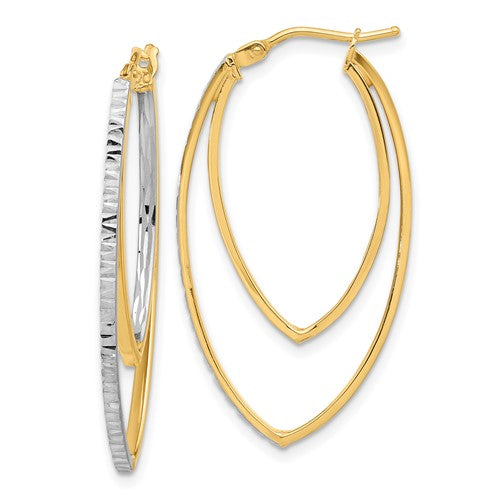 14k-polished-and-rhodium-diamond-cut-v-shape-hoop-earrings-SolomonJeweler-Wichita-KS-CustomJewelry