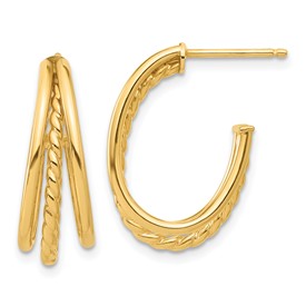 14k-polished-and-twist-oval-multi-row-j-hoop-post-earrings-SolomonJeweler-Wichita-KS-CustomJewelry