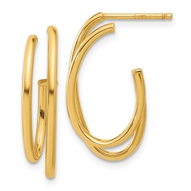 14k-polished-oval-double-strand-j-hoop-post-earrings-SolomonJeweler-Wichita-KS-CustomJewelry